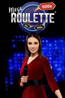 Live roulette table poster with a dealer